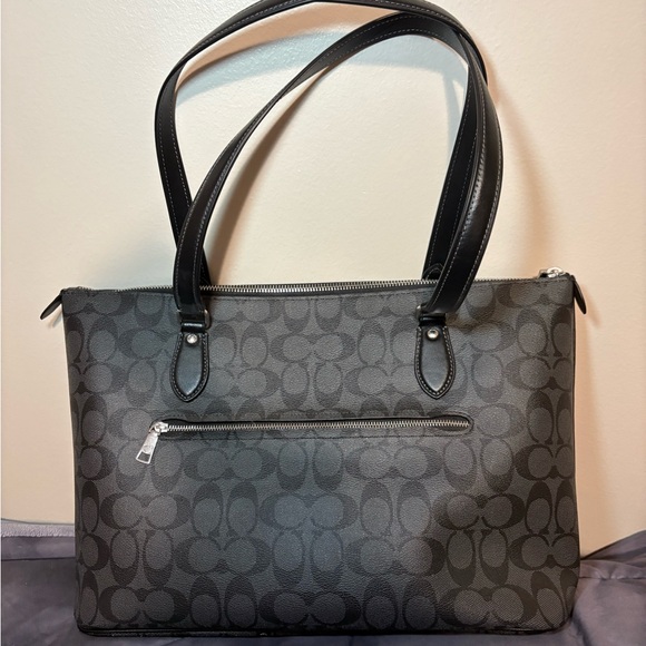 Coach Black Signature Tote with Durable Canvas - Picture 2 of 4
